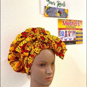 Satin Lined Bonnet Caps African Patterns